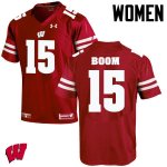 Women's Wisconsin Badgers NCAA #15 Danny Vanden Boom Red Authentic Under Armour Stitched College Football Jersey GM31N64NX
